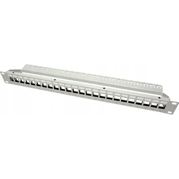 Patch panel ROLINE Patchpanel pro keystone 19", STP, 24 portů, neosazený, šedý
