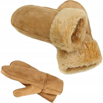 Rukavice KOŽENÉ RUKAVICE ZIMNÍ ZATEPLENÉ HNĚDÉ DÁMSKÉ