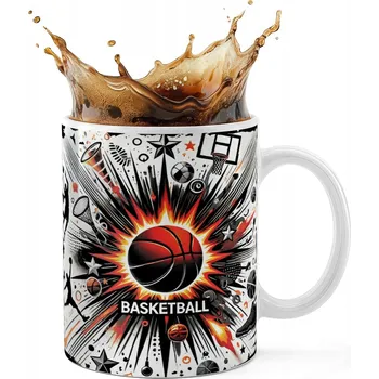 KERAMICKÝ HRNEK 330ML S POTISKEM - BASKETBAL SPORT MÍČ KOŠ TÝM