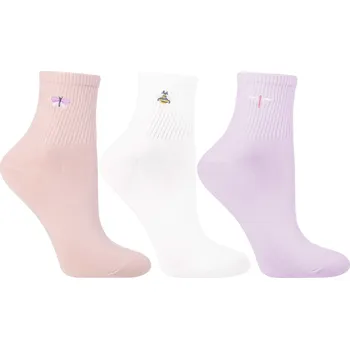 Dámské ponožky PONOŽKY NAD KOTNÍK PONOŽKY S ROZTOMILOU VÝŠIVKOU MORAJ 3-BALENÍ 38-41