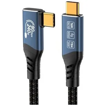 Kabel do PC PremiumCord USB4™ Version2.0 80Gbps 16K@60Hz 240W Thunderbolt 3 a 4 kabel zahnutý 1,2m