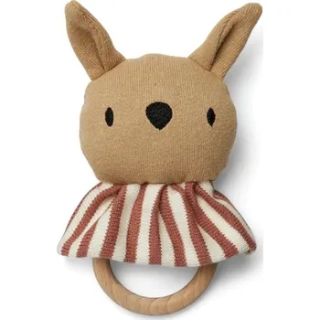 Hračka pro kojence Nuuroo - chrastítko z organické bavlny Frey Light Brown (Světle hnědá)