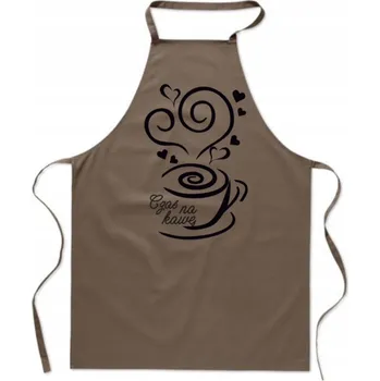 Kuchyňská zástěra ZÁSTĚRA S S POTISKEM do kuchyně ČAS NA KÁVU KÁVA srdce pánská dámská dárek