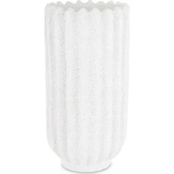 Váza Váza Rýhovaná bílá Dekorativní 28x14x14 cm