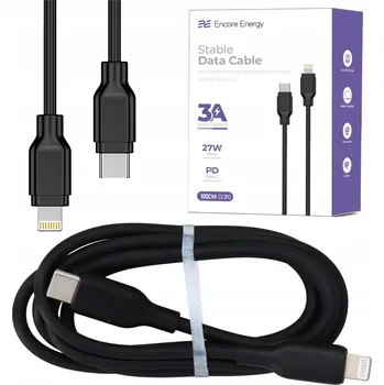 Datový kabel Kabel Encore Energy USB-C na Apple Lightning 1 m černý