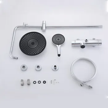 Sprchový set Chromovaná digitální sprchová hlavice s třemi funkcemi
