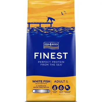 Pro psa FISH4DOGS Granule velké pro dospělé psy Finest bílá ryba s bramborami 6 kg, 1+