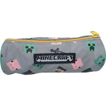 Penál Školní penál Minecraft tuba šedý