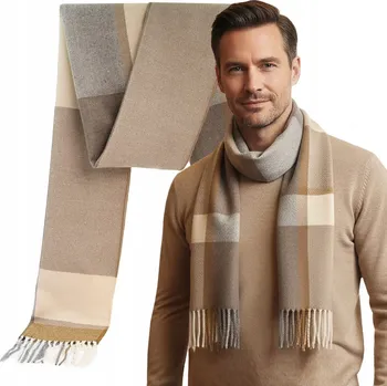 Šála Pako Jeans hnědá šála 180 cm - muž