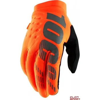 Cyklistické rukavice Cyklistické rukavice 100% S oranžové