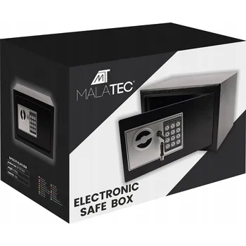 Trezor Sejf Malatec s elektronickým zámkem, černý, 20x31x20 cm