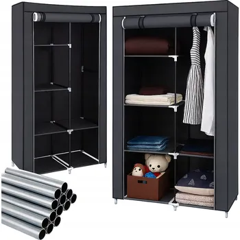 Šatní skříň Šatní skříň Sternhoff skříň grafitová se 6 policemi 88x168x45 cm