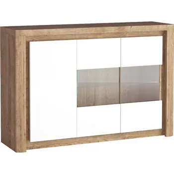 Knihovna Vitrína bílý lesk 97,5 x 144 x 40,5 cm Jarstol