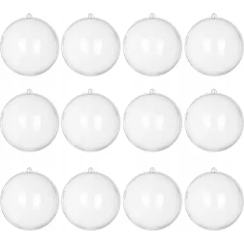 Vánoční ozdoba 12x AKRYLOVÁ KOULE VÁNOČNÍ BAŇKY AKRYLOVÉ PRŮHLEDNÉ PLASTOVÉ KOULE DECO 11 cm