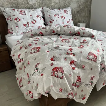 Povlečení Francouzské bavlněné povlečení Skřítci Zapínání: zip, Velikost polštáře: 2x70x90, Velikost přikrývky: 200x200 Šev uprostřed