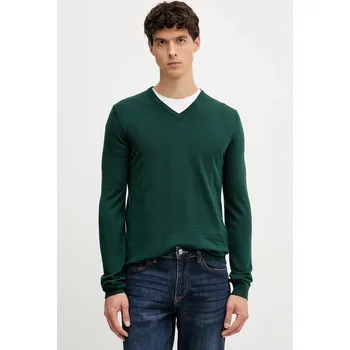 Pánský svetr Vlněný svetr HUGO San Vredo-M 50474172 zelená 77X, vel. L