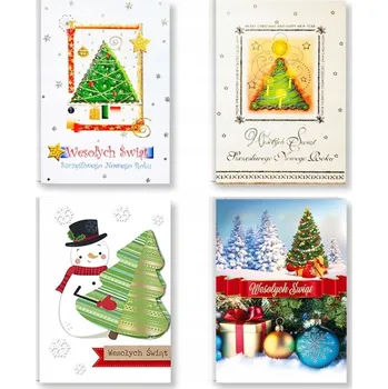 Vánoční přání bez náboženského motivu s obálkami SADA 4 kusy Vánoce