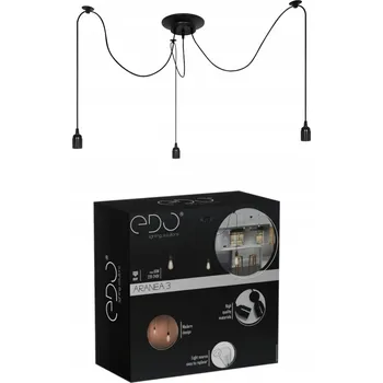 EDO Závěsné stropní svítidlo ARANEA 3x E27 PAVOUK Černý Lustr Loft