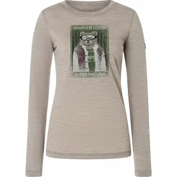Dámské tričko DÁMSKÉ TRIČKO SUPER.NATURAL BEARSKI MERINO VLNA DLOUHÝ RUKÁV KHAKI VEL. S