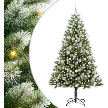 Vánoční stromek Umělý sklápěcí vánoční stromeček s flokovaným sněhem 180 cm