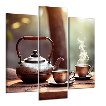 Obraz Obraz na plátně Zátiší s čajem , třídílný 4223CY