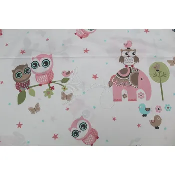 Sovy a slon - bavlněné plátno, šíře 240cm