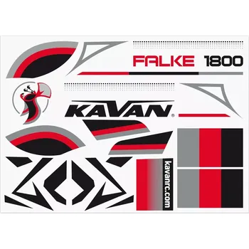 RC náhradní díl KAVAN Falke 1800mm sada nálepek - červená