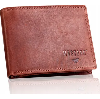 Peněženka MUSTANG Pánská kožená peněženka velká, hnědá, s RFID ochranou PREMIUM