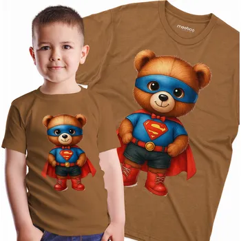 Dětská móda Meeboo dětské tričko hnědé bavlna velikost 104