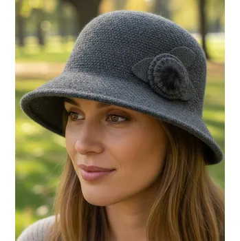 Klobouk Agrafka klobouk bucket šedá velikost 57