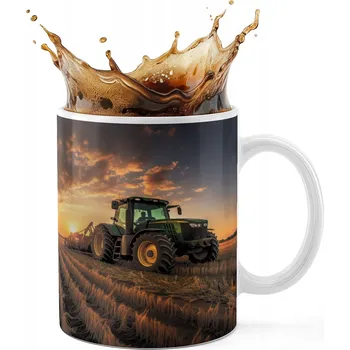 KERAMICKÝ HRNEK 330ML S POTISKEM - TRAKTOR ZEMĚDĚLSKÝ STROJ POLE HOSPODÁŘ FARMÁŘ