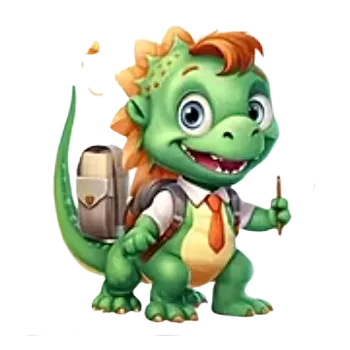 Nášivka Nažehlovací obrázek - dinosaurus s batohem III (7,2 x 9,0 cm)