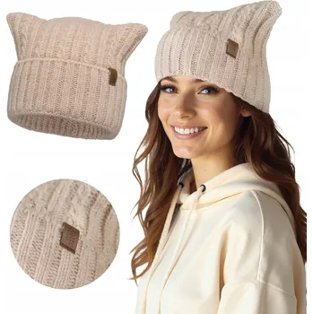 Čepice Vivisence zimní čepice beanie béžová, univerzální velikost