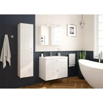 Koupelnový nábytek Koupelnová skříňka s umyvadlem 60 cm bílý lesk moderní praktická