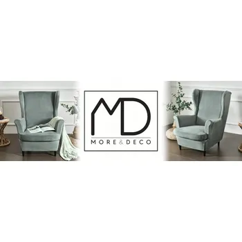 Napínací potah Potah na křeslo ušák MORE&DECO velur šedý elastický