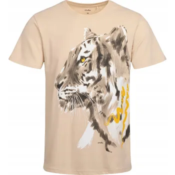Pánská móda Pánské tričko béžové Tričko pánské bavlna s tygrem M Endo