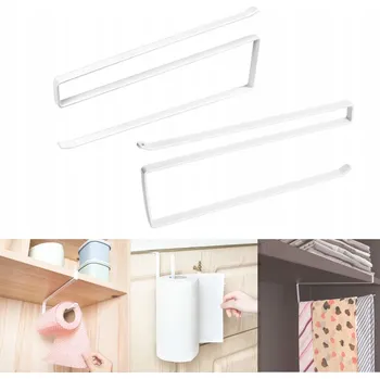 Věšák 2X DRŽÁK NA PAPÍROVÉ UTĚRKY VĚŠÁK BÍLÝ KOVOVÝ VELKÝ 2ks