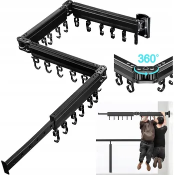 VÝSUVNÝ SKLÁDACÍ VĚŠÁK NA OBLEČENÍ 3-ÚROVŇOVÝ 132 CM NOSNOST 40 KG