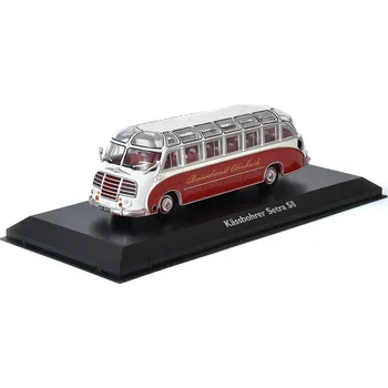 autíčko Kassbohrer Setra S8 1951 1:72 - Atlas Classic Coaches časopis s modelem Setra S8 Kassbohrer - kovový model autobusu