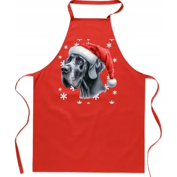 Kuchyňská zástěra Kuchyňská zástěra Německá doga Módní potisk Dárek Vánoce