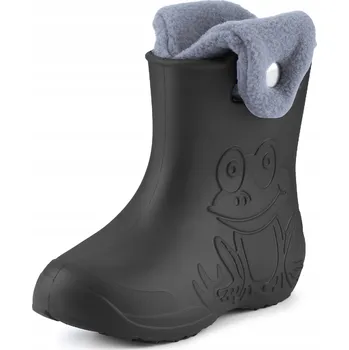 Chlapecké holínky Holínky dětské Žabka pěnové gumáky zateplené FrogBut Šedé 28-29