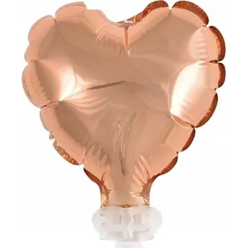 Balónek Fóliový balónek srdce na tyčce růžové zlato