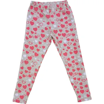 Dívčí legíny dosupliku Dívčí legíny srdíčka na šedém melíru 92