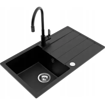 Granitový dřez Jednokomorový granitový dřez Milo Metro černý