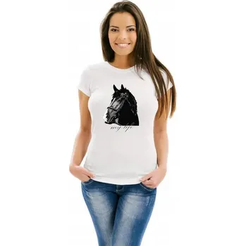 Dámské tričko STRIKER Black Horse Barva: bílá, Velikost: S