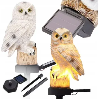 Venkovní osvětlení SOLÁRNÍ LAMPA LED ZAHRADNÍ SOVA ZAPICHOVACÍ VODĚODOLNÁ SOUMRAKOVÝ SENZOR VELKÁ