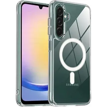 Pouzdro na mobilní telefon POUZDRO ZADNÍ KRYT MAGSAFE BEZBARVÝ PRO SAMSUNG GALAXY A17 4G / 5G + SKLO!