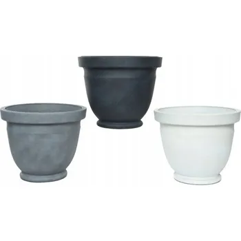 Květináč Květináč plast bílý, šedý KSD 40,5 cm x 40,5 x 33 cm