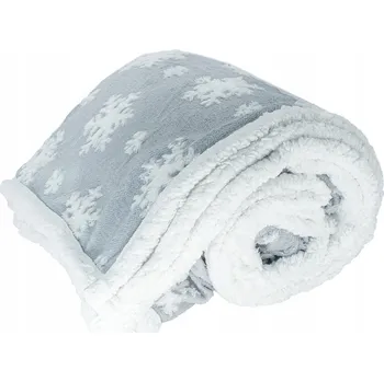 deka ARÔME HOME Mikroflanelová deka s beránkem, Vločky světle modré