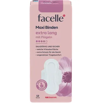 Menstruační vložka facelle Hygienické vložky Maxi Extra Long s křidélky 12 ks